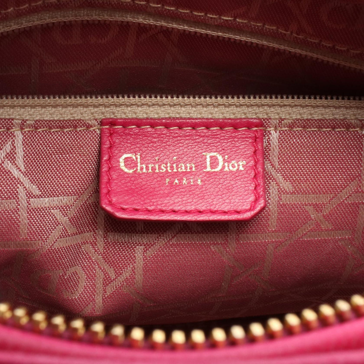 Dior LADY DIOR Christian Dior Handbag Pink Fabric 2101219297231