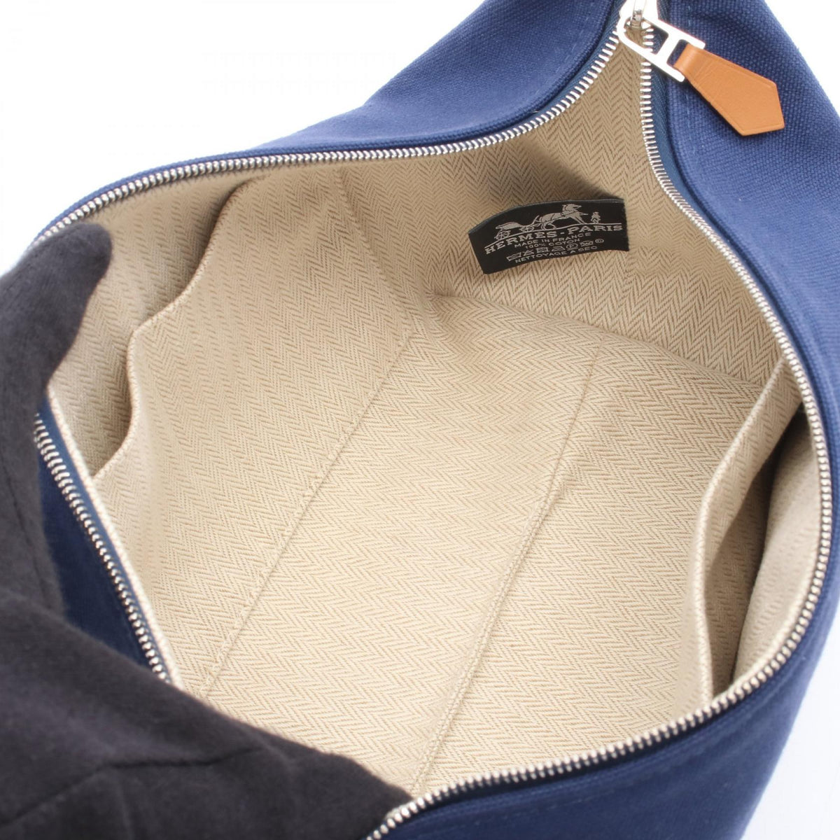 HERMES Bride a BracPM Handbag Blue/Green canvas 2107601110751