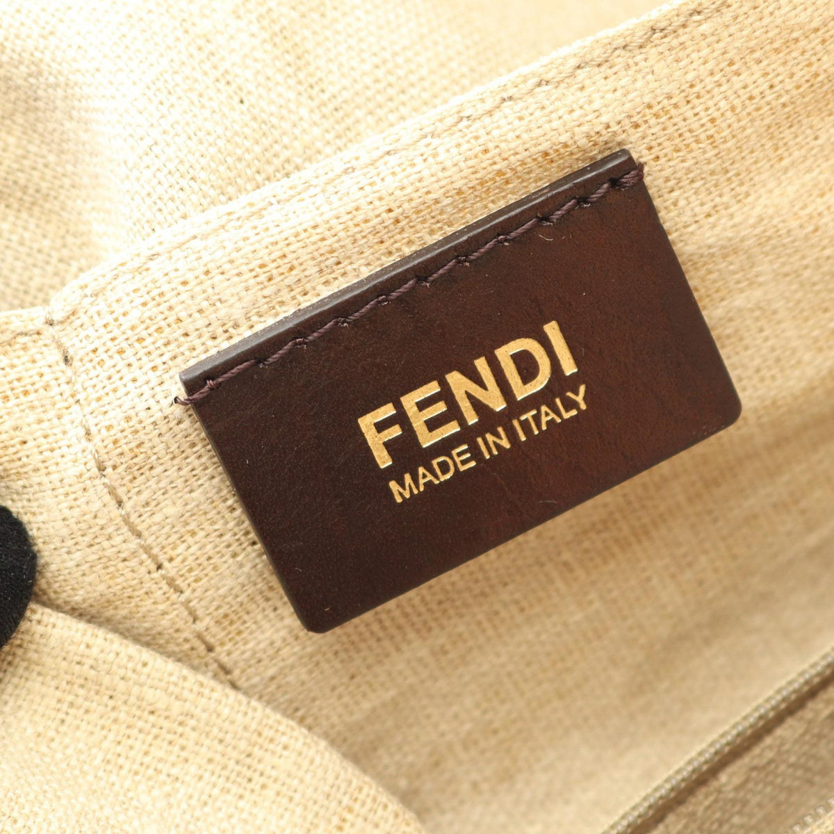 FENDI Pecan Shoulder Bag White/Brown/Navy leather 8BN232 2101219225135