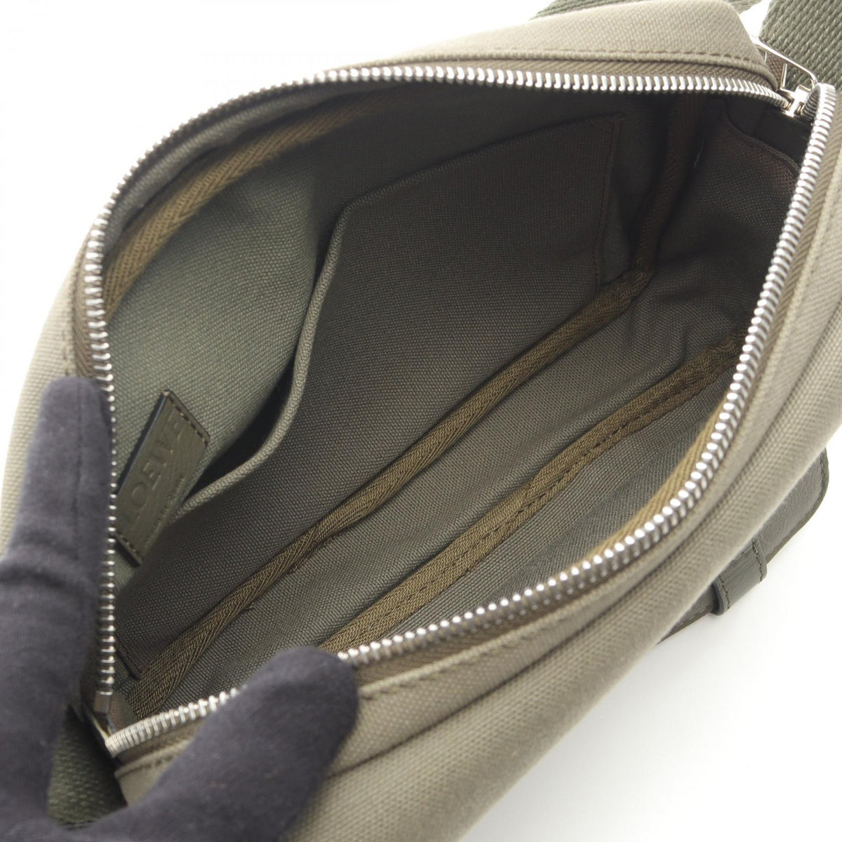 LOEWE MILITARY MESSENGER SIGNAT Military Messenger Bag XS Shoulder Bag Khaki canvas leather B314A72X014160 2101219176970