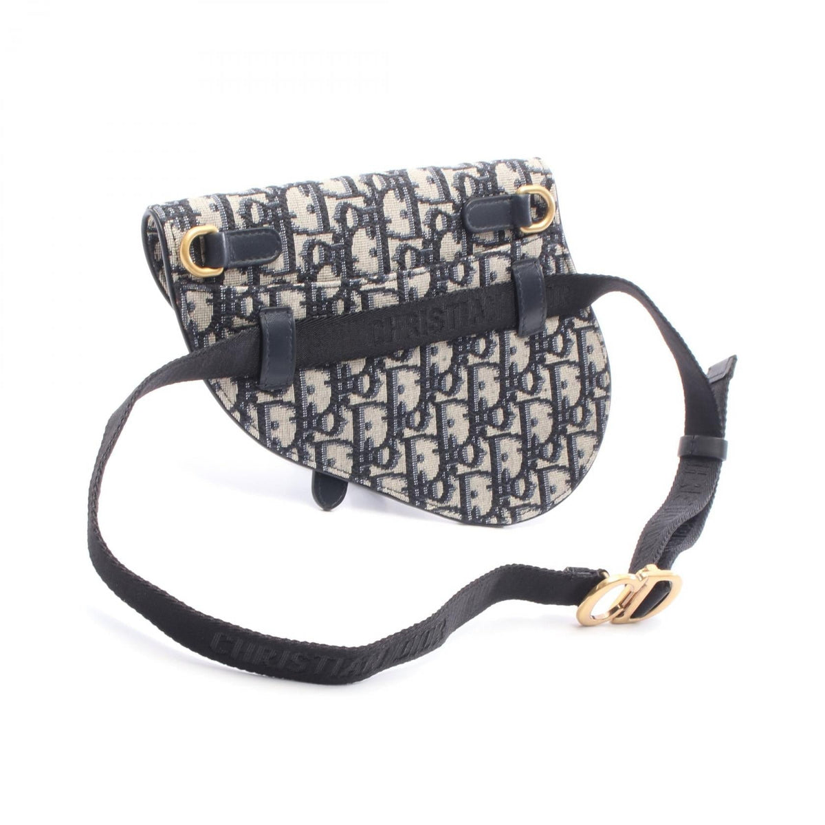Dior SADDLE Oblique Waist bag Navy/Gray canvas leather 2101219150819