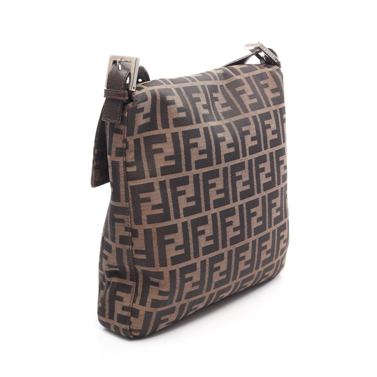 FENDI Zucca Shoulder Bag Brown/Black canvas leather 2101219713441