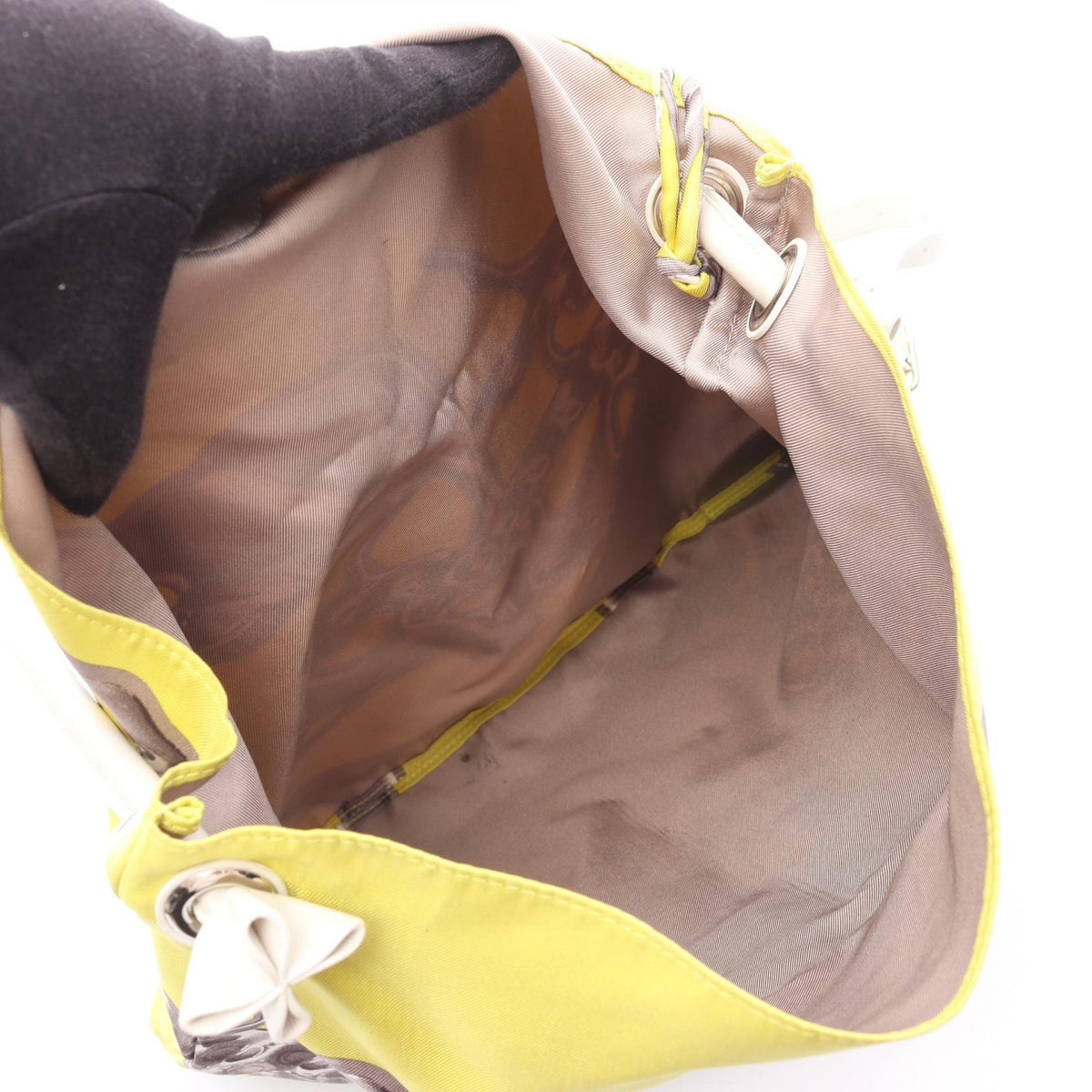 HERMES Silky City PM Shoulder Bag Yellow/Multicolor silk silk leather 2101219709406