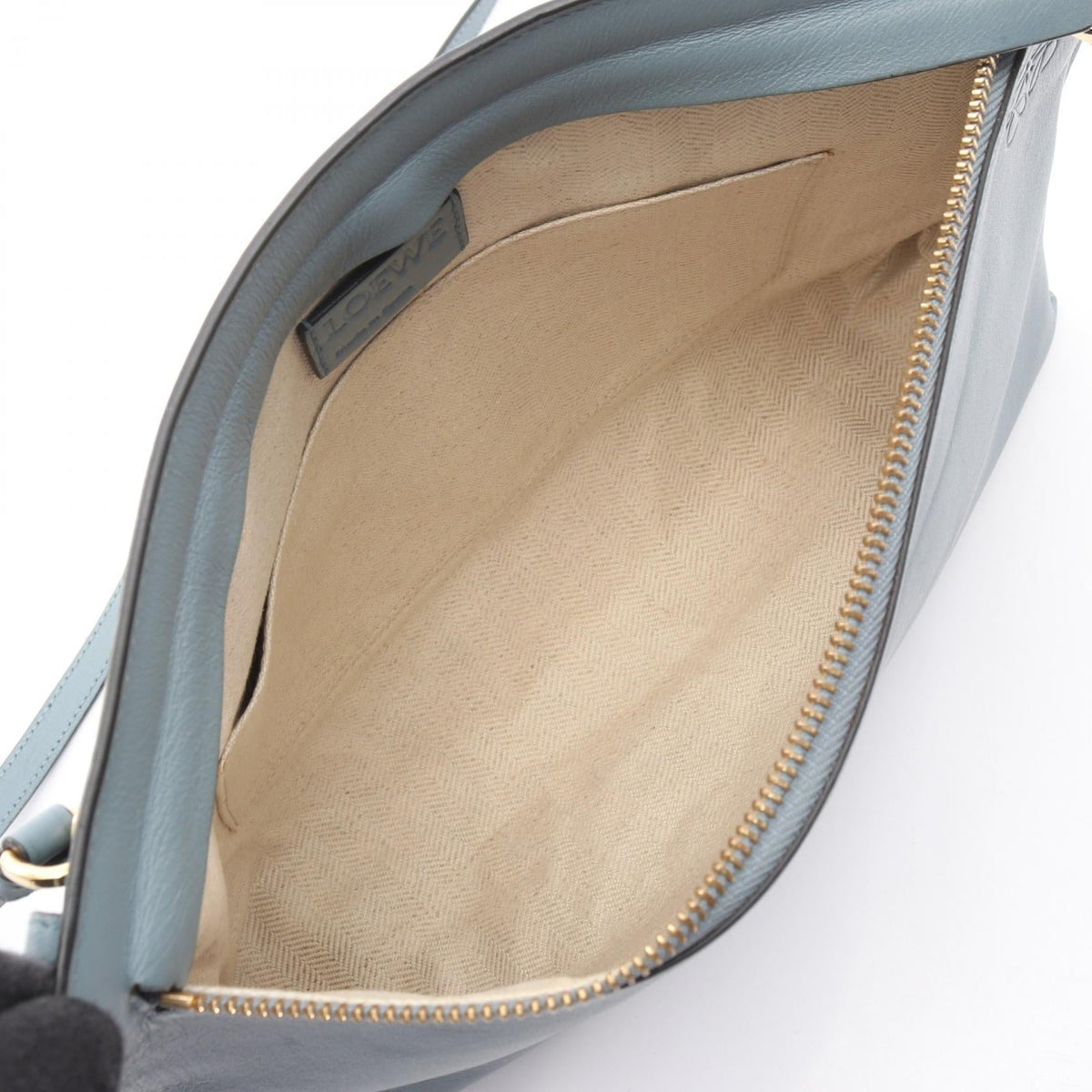 LOEWE T pouch anagram Shoulder Bag Blue leather 2101219685663