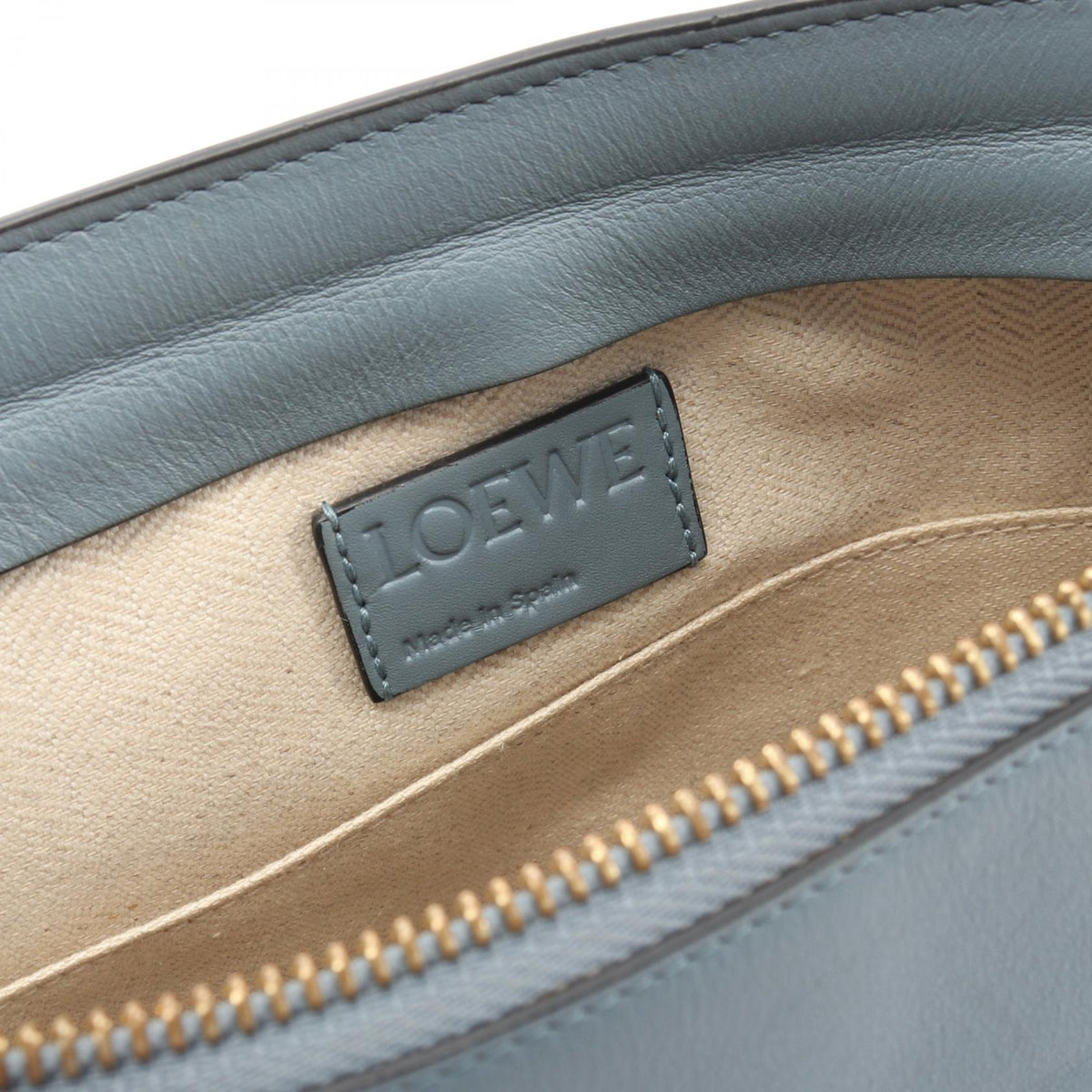 LOEWE T pouch anagram Shoulder Bag Blue leather 2101219685663
