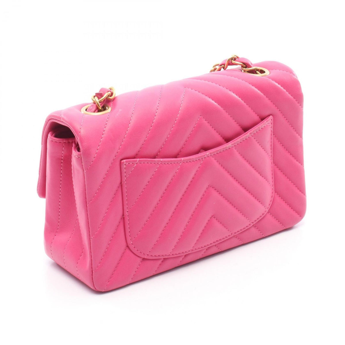 CHANEL Pink Chevron V-stitch Mini 20 leather A69900 2121400011330