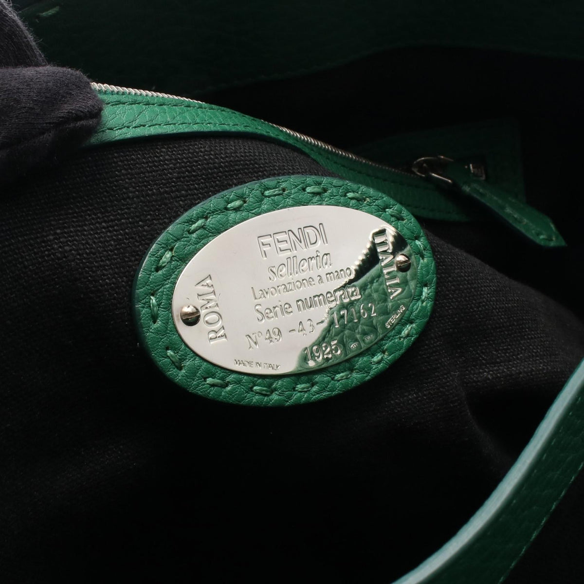 FENDI Selleria Business bag Green leather 7VA375 2101219679884