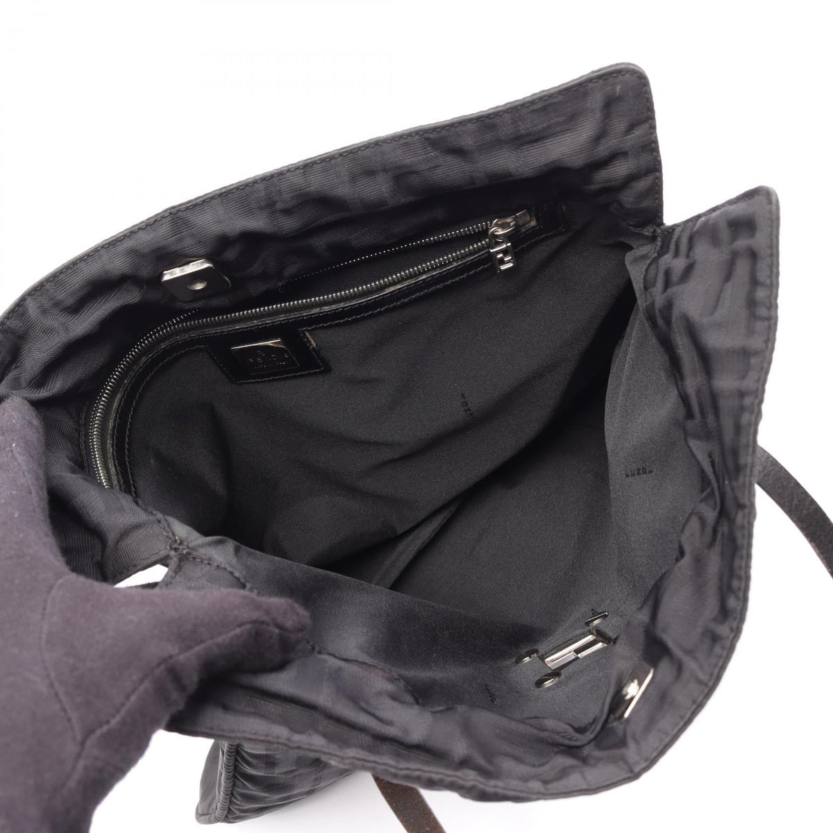 FENDI Zucca Tote Bag Tote Bag Black Nylon�leather 2101219675145