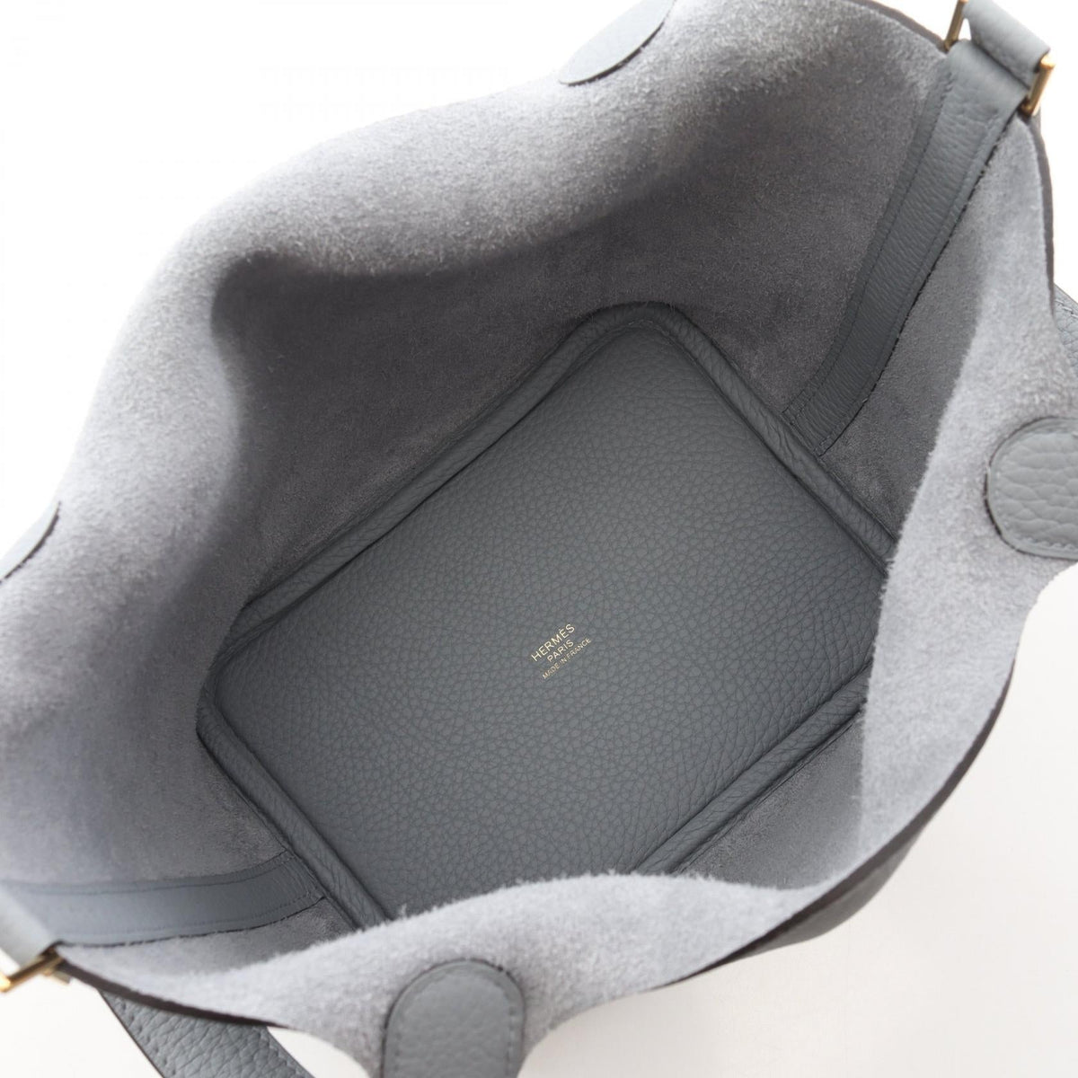 HERMES Picotin Lock PM Handbag Gray Green Pantan Taurillon Clemence leather Taurillon Clemence 2104102490863
