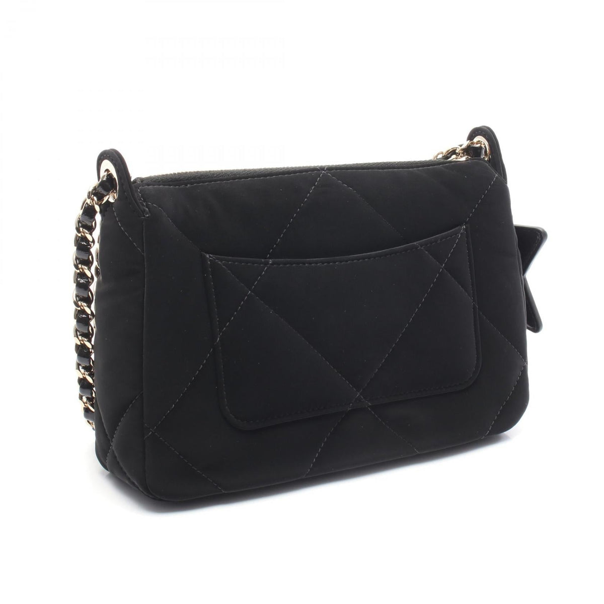 CHANEL Black Matelasse Chain Clutch leather�Velvet Effect Nylon AP4771 2104102490115