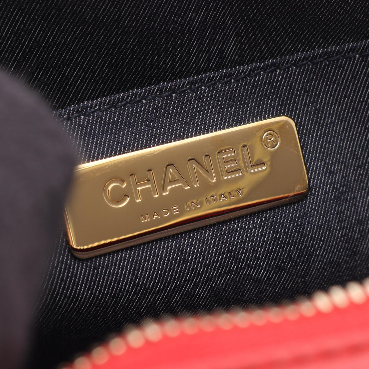 CHANEL Red COCO Mark Chain leather 2101219632582