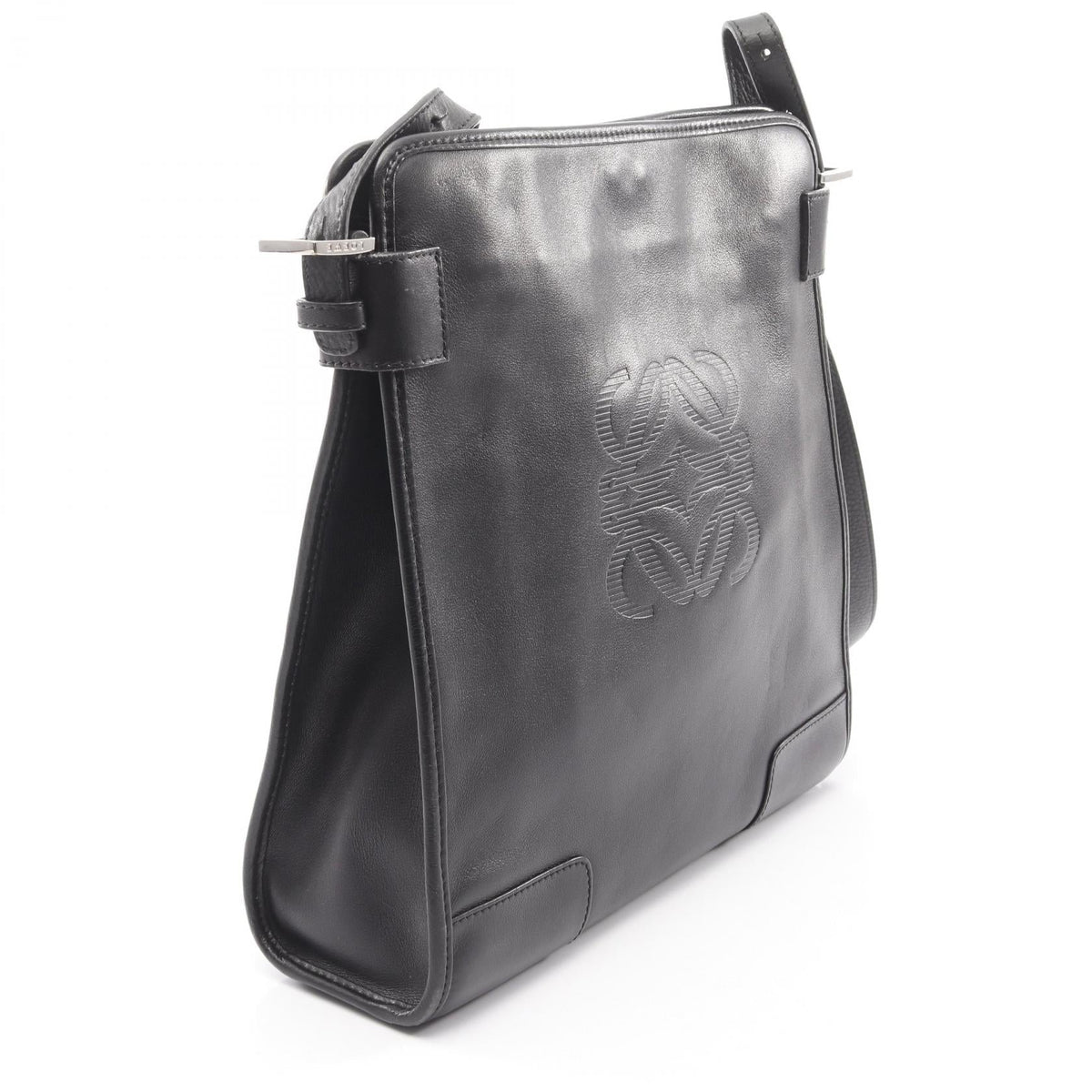 LOEWE anagram Shoulder Bag Black leather 2101219624495