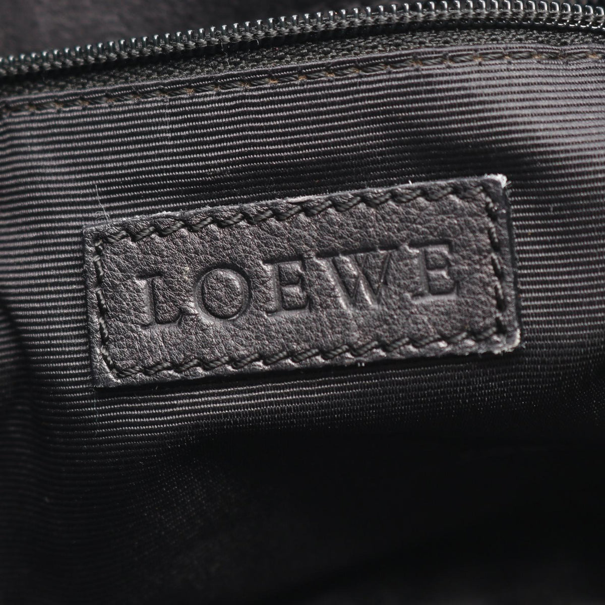 LOEWE anagram Shoulder Bag Black leather 2101219624495