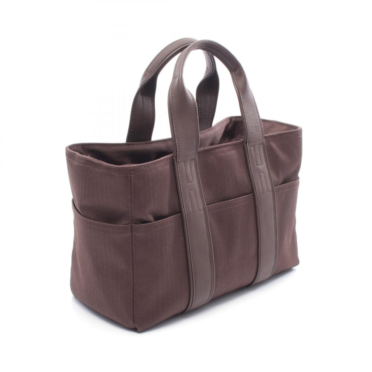 HERMES Acape Luco PM Handbag Brown Toile Chevrons leather canvas Toile Chevrons 2101219620527