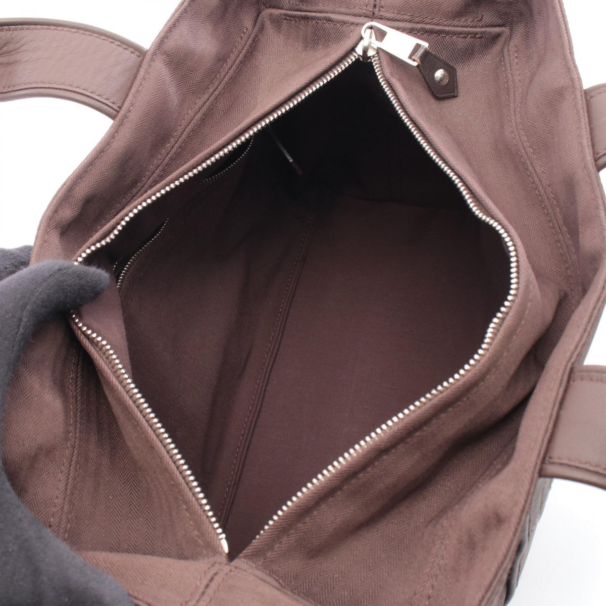 HERMES Acape Luco PM Handbag Brown Toile Chevrons leather canvas Toile Chevrons 2101219620527