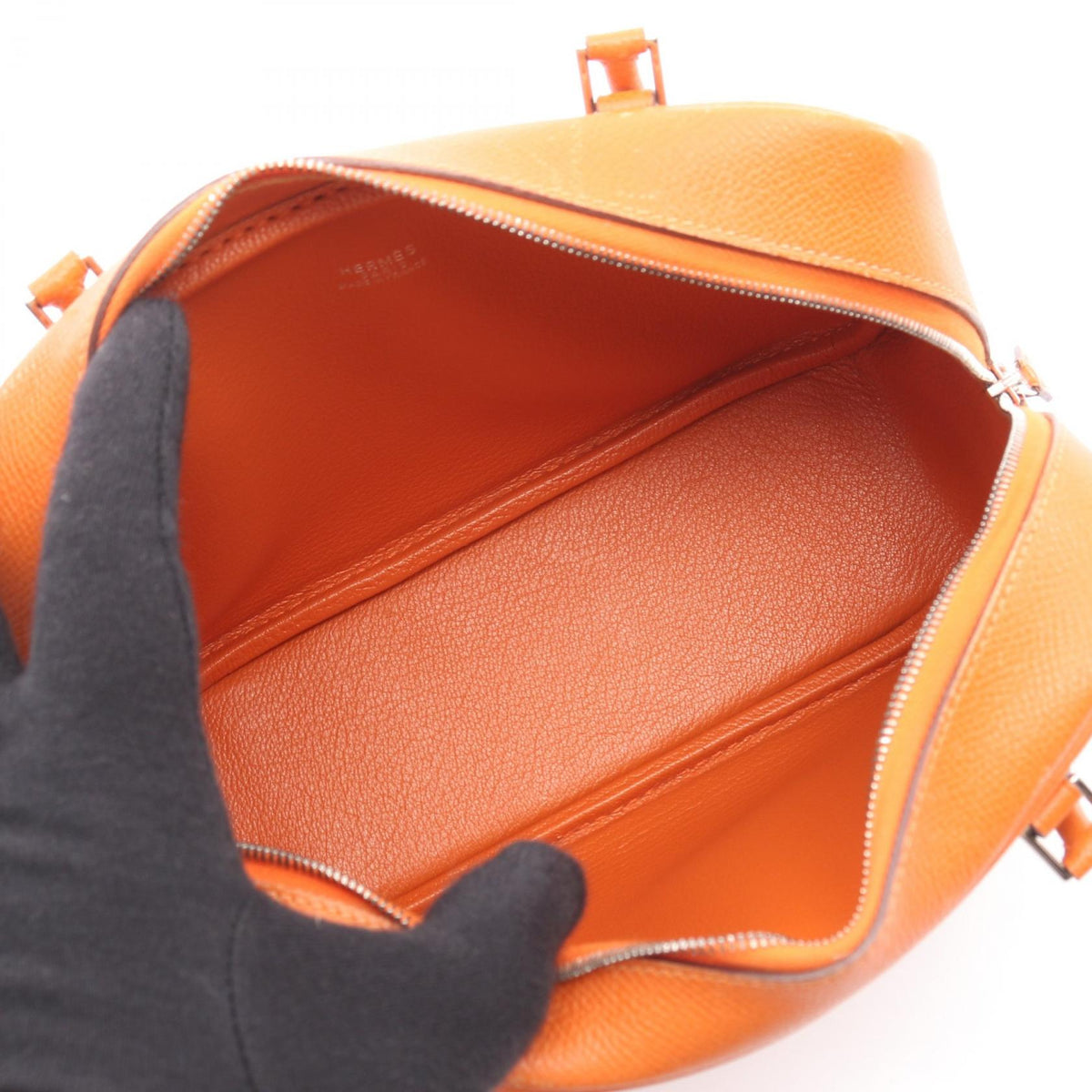 HERMES Mini plum 20 HandbagOrange Orange Orange Epsom leather Calfskin (cowhide) Epsom 2101219822990