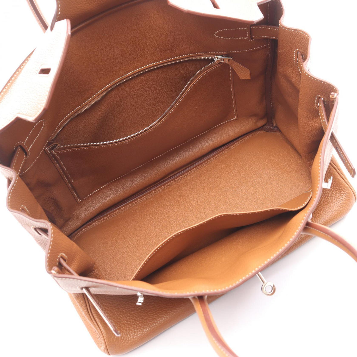 HERMES Birkin 35 Gold HandbagGold Gold Brown Taurillon Clemence leather 2101219822983