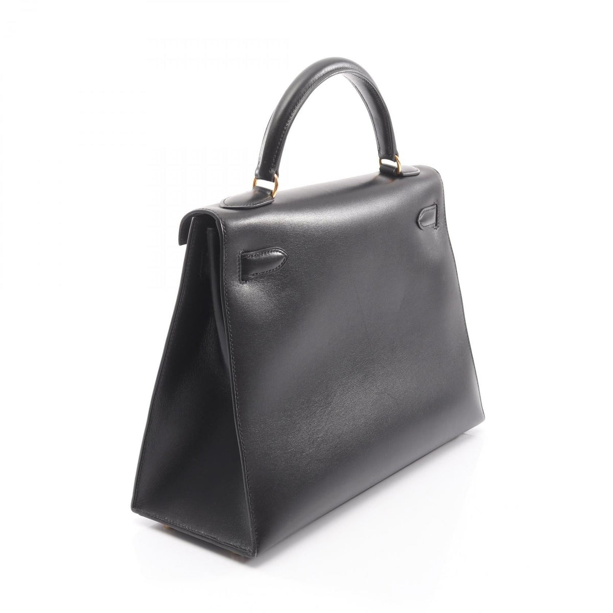 HERMES Kelly 32 2WAY (External Stitching) Handbag Black Box calf leather Calfskin (cowhide) 2101219817569
