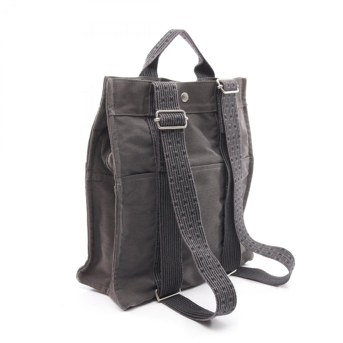 HERMES Herline Ad MM Rucksack Backpack Gray canvas Nylon canvas 2120900114565