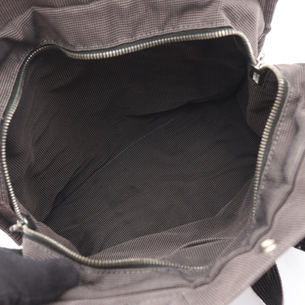 HERMES Herline Ad MM Rucksack Backpack Gray canvas Nylon canvas 2120900114565
