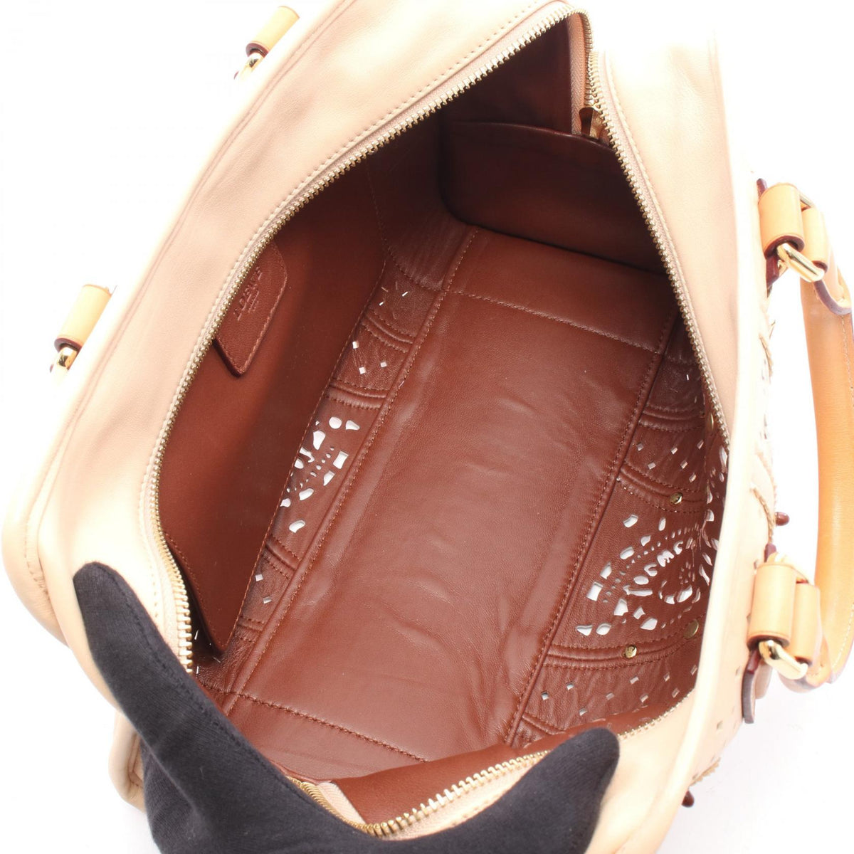 LOEWE Americana 28 Handbag Beige/Gray/Multicolor leather 2101219814599