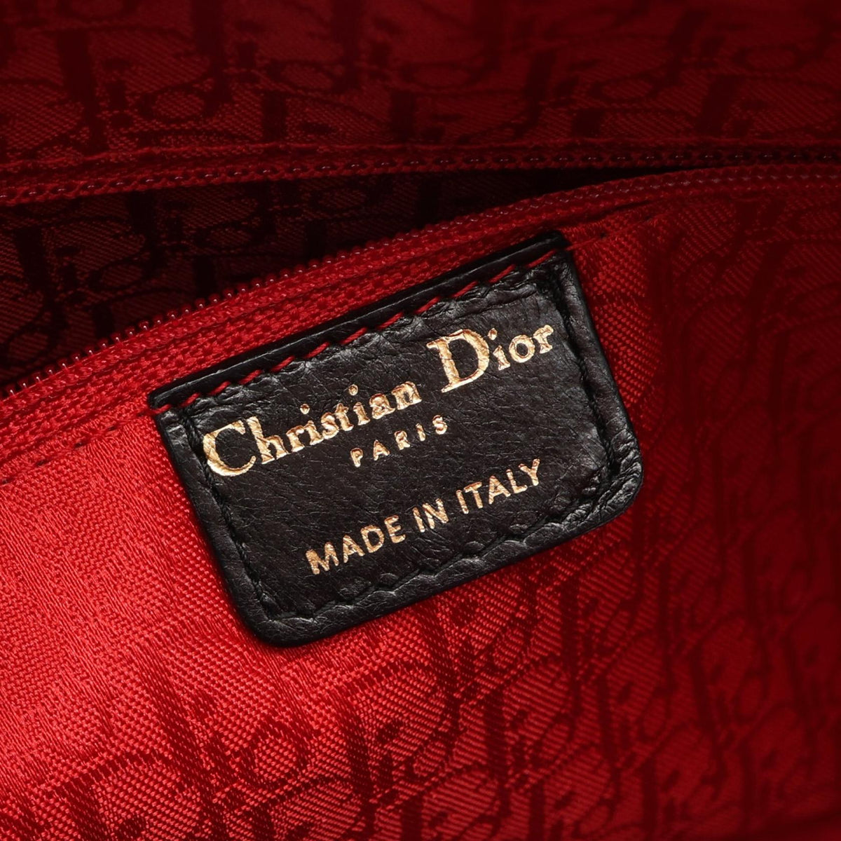 Dior Lady Christian Dior Large Cannage 2WAY Handbag Black leather 2101219814223