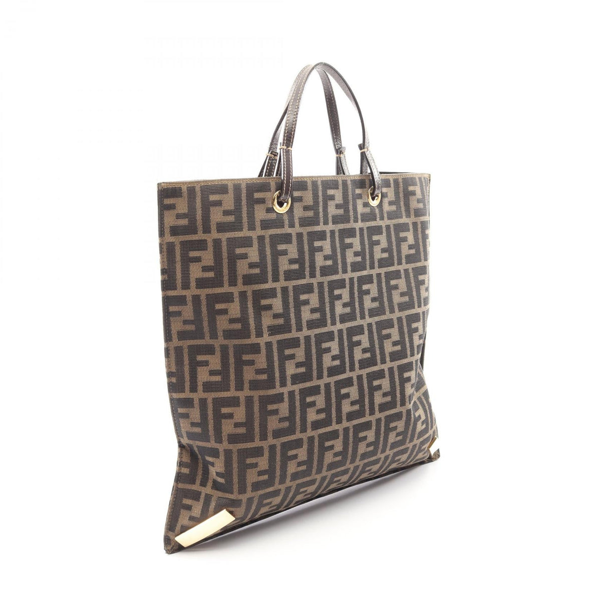 FENDI Zucca Tote Bag Brown Nylon�leather 2101219808765
