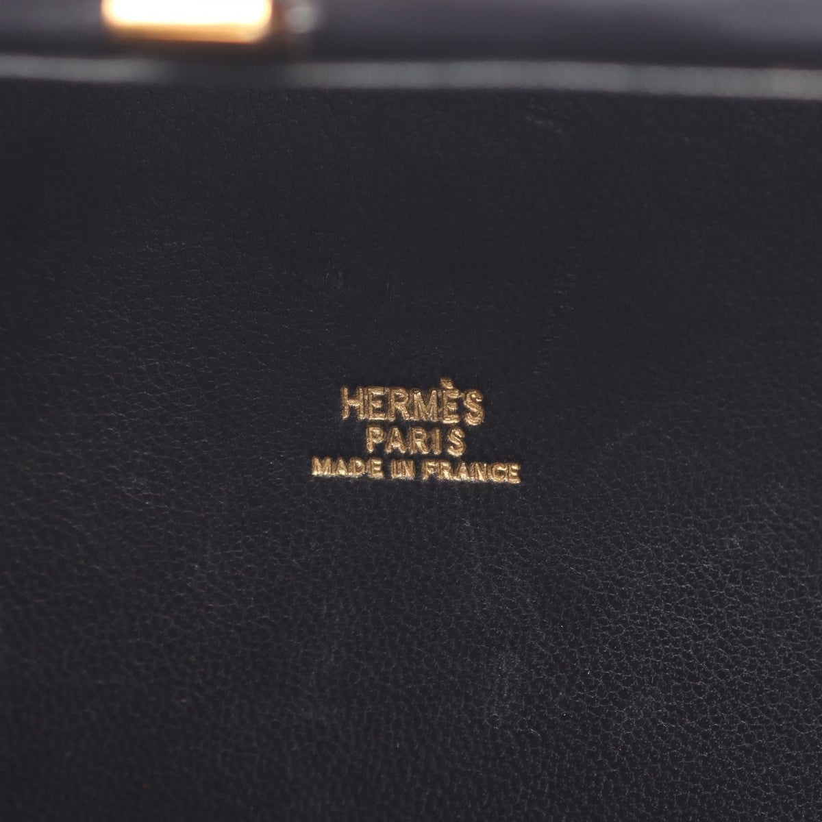 HERMES Cadena Kelly Handbag Black Box calf leather Calfskin (cowhide) 2101219807522