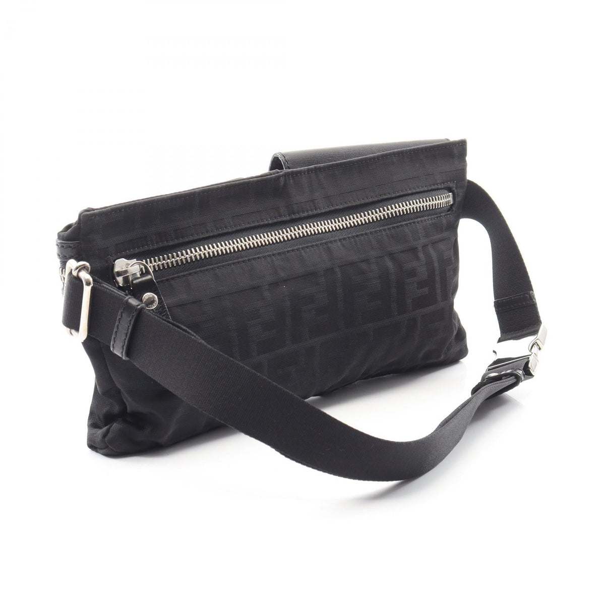 FENDI Zucca Belt Bag Waist bag Black Nylon�leather 7VA280 2101219790275