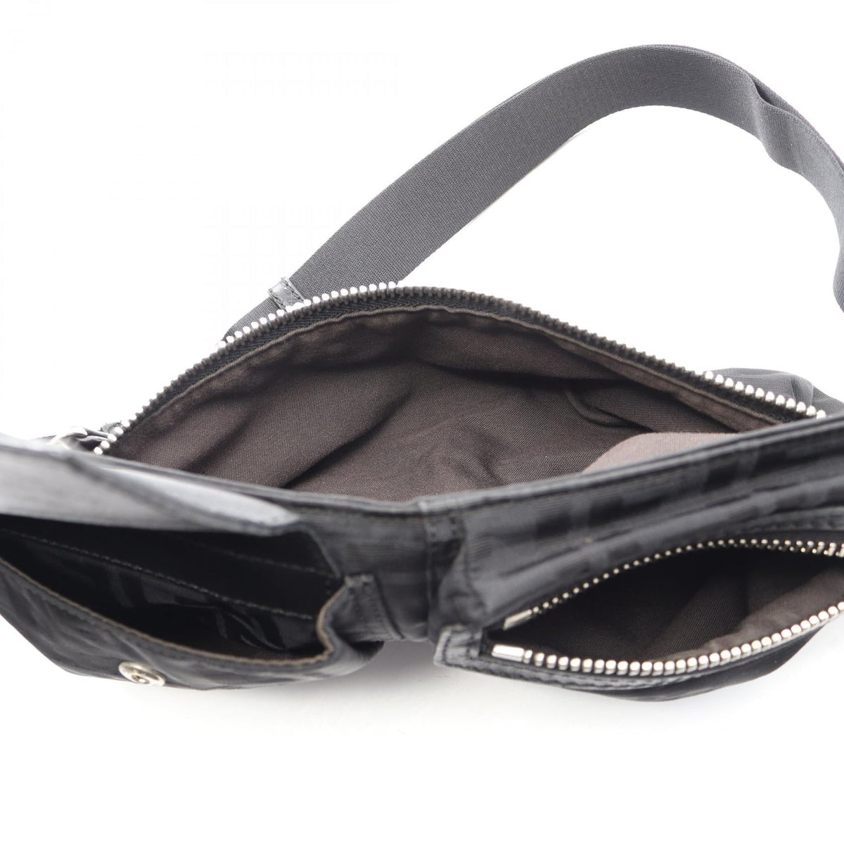 FENDI Zucca Belt Bag Waist bag Black Nylon�leather 7VA280 2101219790275