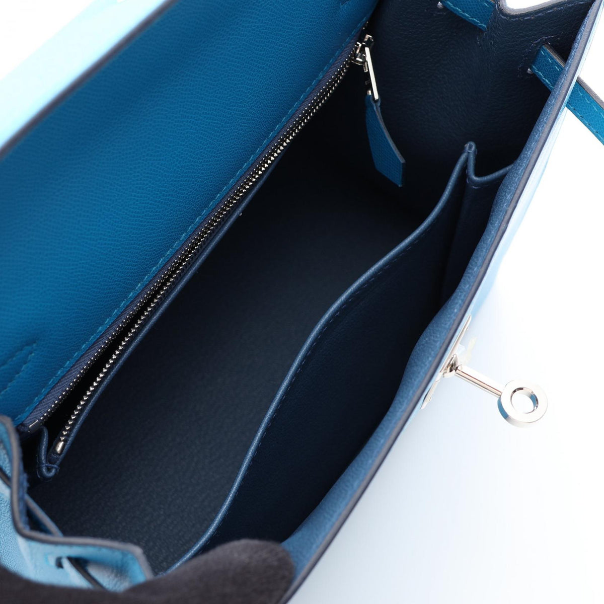 HERMES Kelly 25 Blue frida Blue roy HandbagBlue frida Blue frida Blue Vaugham leather 2101219785608