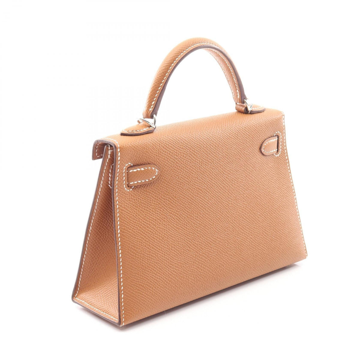 HERMES Mini Kelly 2 Gold, external stitching, 2-way Handbag Brown Epsom leather 2101219783673