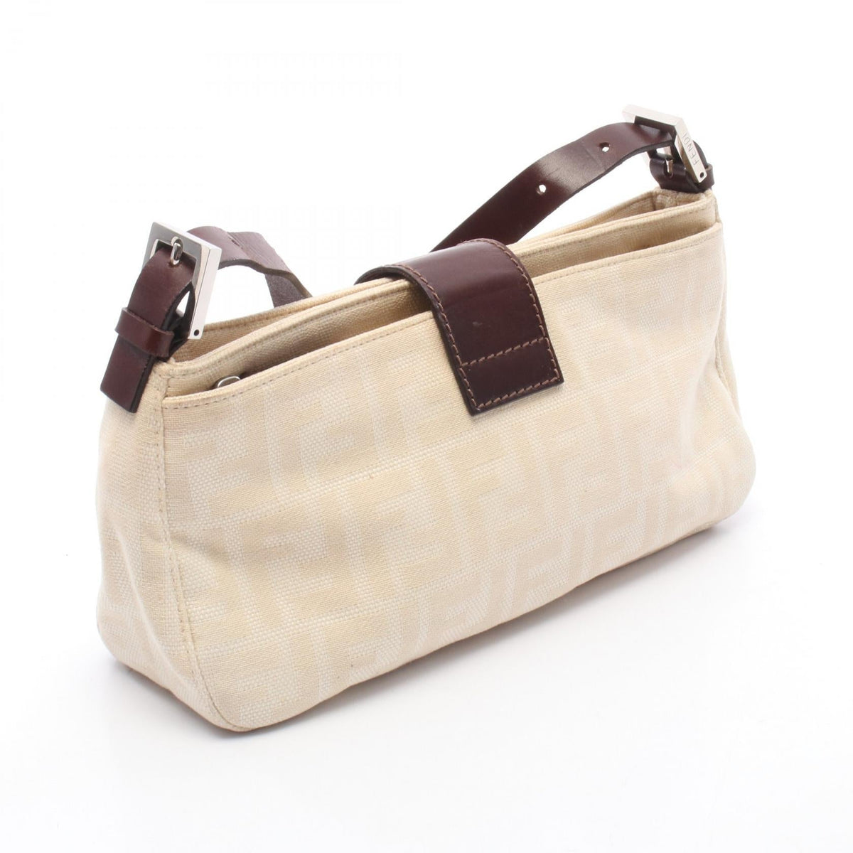 FENDI Zucca mamma bucket Shoulder Bag Beige/Brown canvas leather 2101219783413
