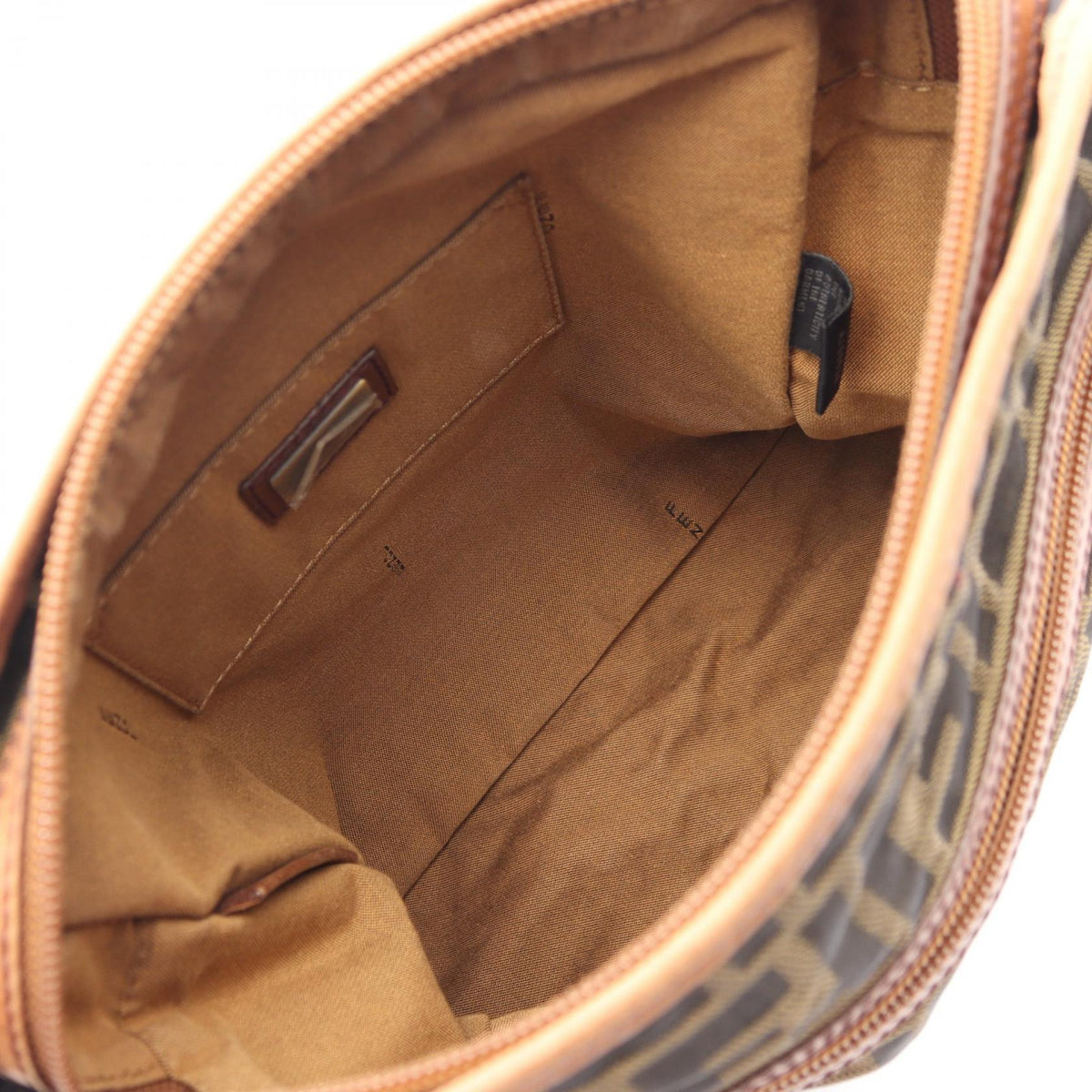 FENDI Zucca Shoulder Bag Brown/Black canvas leather 2101219835839