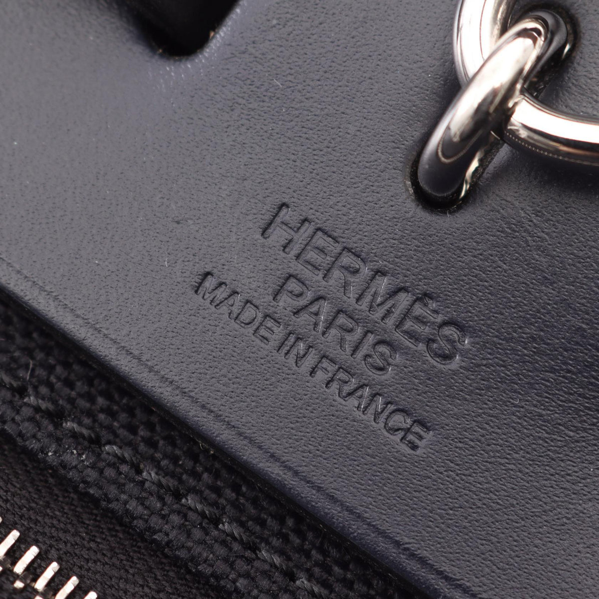 HERMES Alebag Zip PM 2WAY HandbagBlue nuit Blue nuit Black/Navy Towar Military canvas leather Toile Military / Vache leather hunter 2101219830377