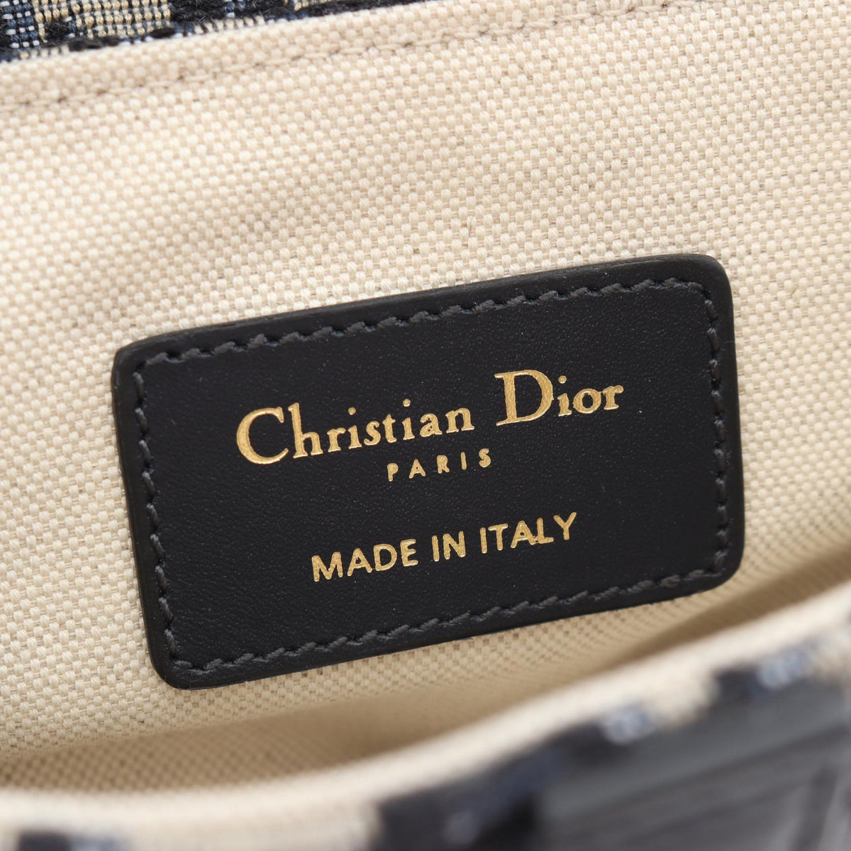 Dior Saddlebag Mini Oblique Jacquard 2WAY Handbag Beige/Navy canvas�leather 2101219826271
