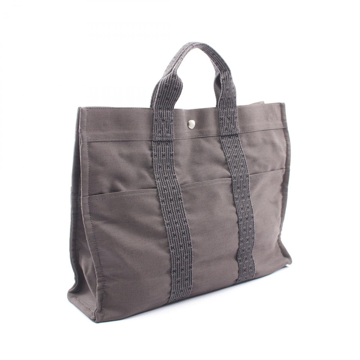 HERMES HerlineMM Tote Bag Gray Other Nylon canvas 2101219824291