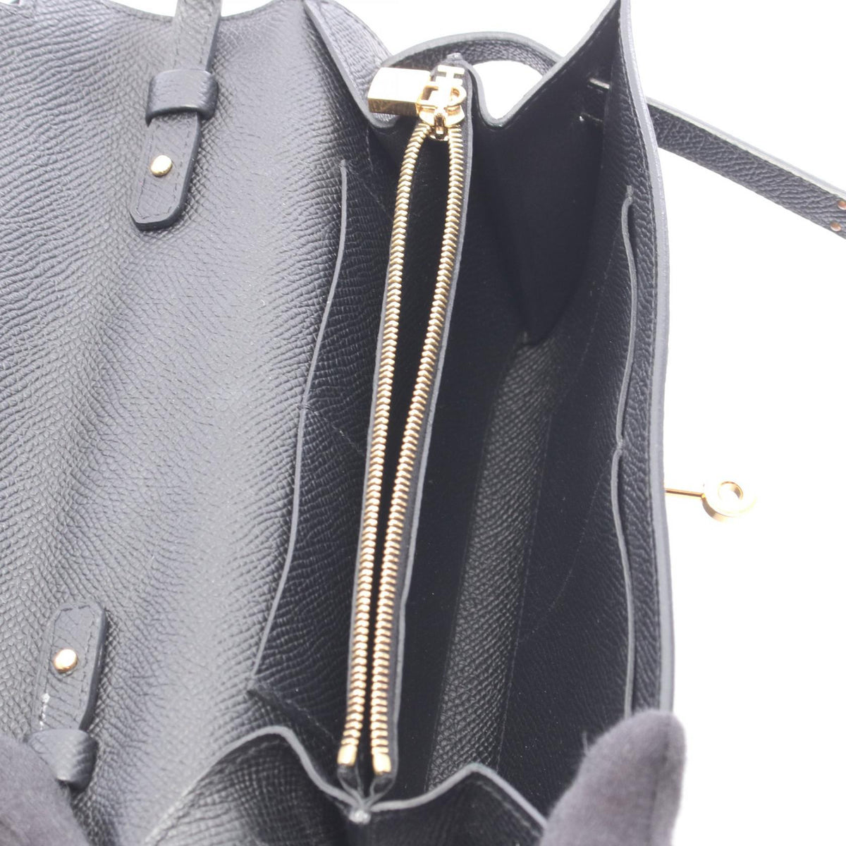 HERMES Kelly to go Shoulder Bag Black Epsom leather Epsom 2101219887845