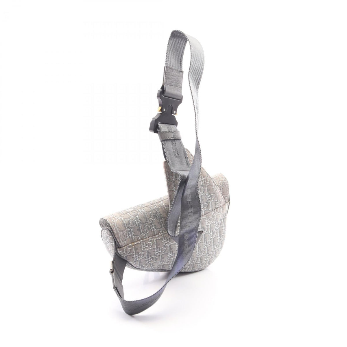 Dior SADDLE Oblique Waist bag Body bag Gray canvas leather 2101219902500