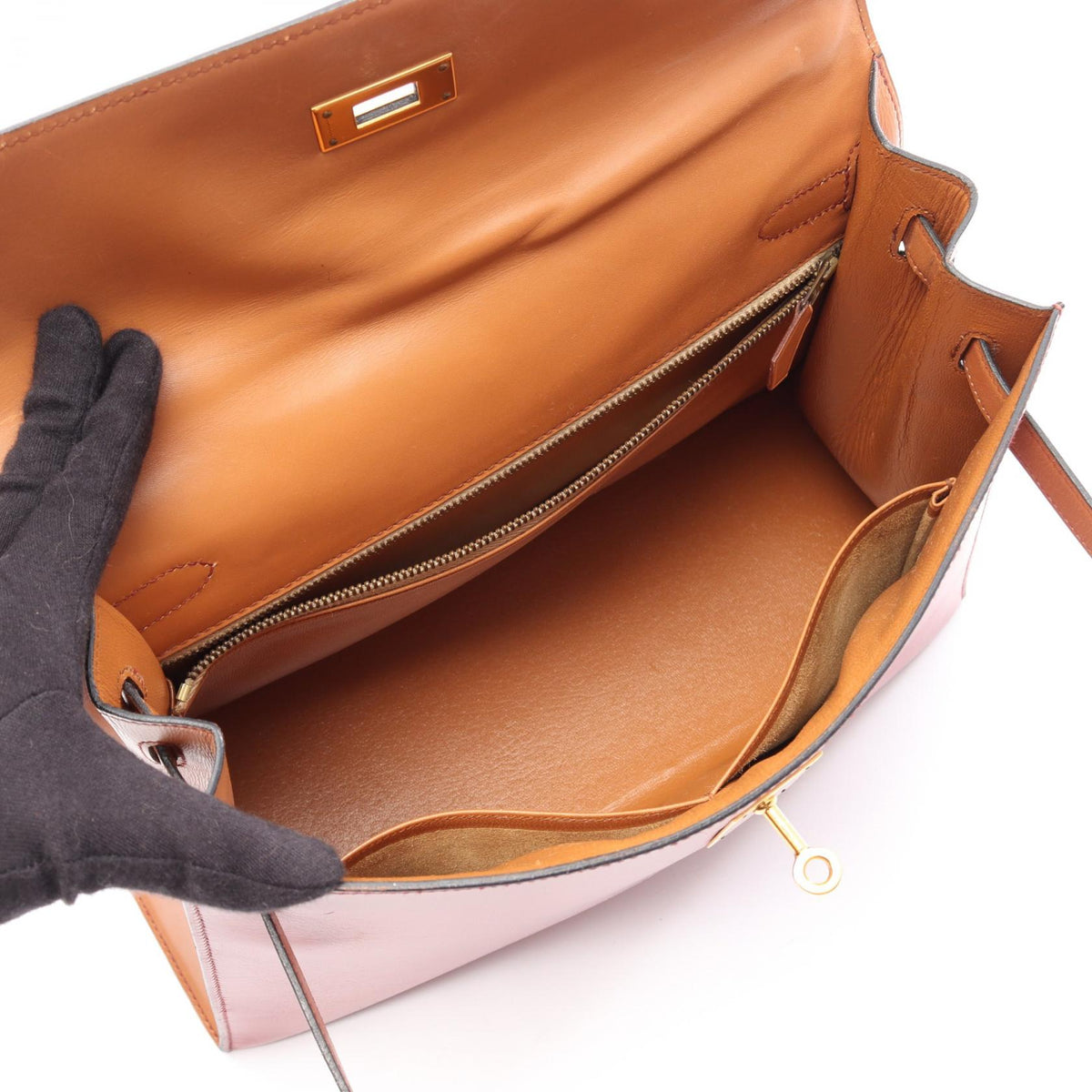 HERMES Kelly 32 Tricolor HandbagRouge vif Rouge vif Red/Bordeaux/Brown/Rouge H/ Natural Box calf leather Calfskin (cowhide) leather Chamonix leather 2101219913544