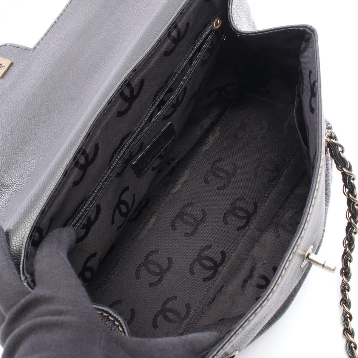 CHANEL Black Turn lock Grained Calfskin leather 2101219913247