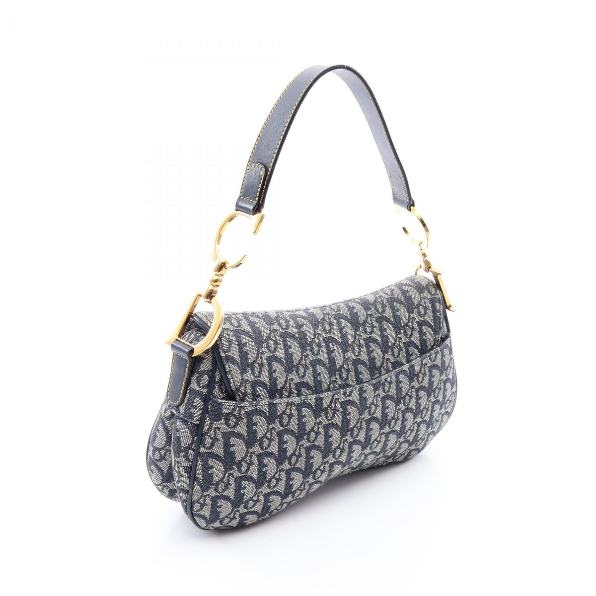 Dior Double saddle bag trotter Shoulder Bag Navy canvas�leather 2101219913216