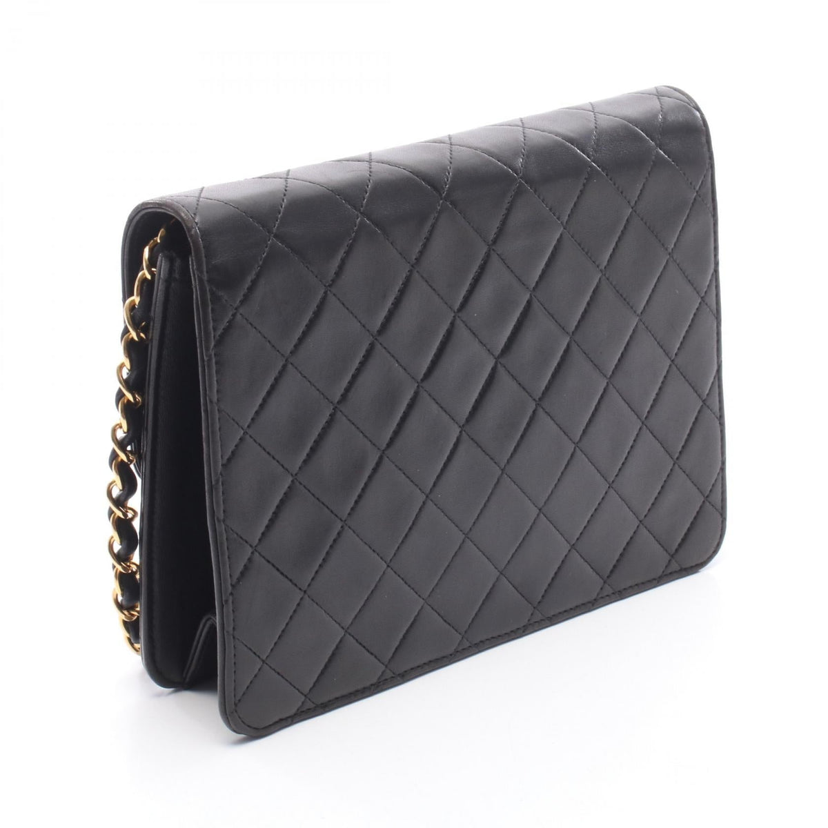 CHANEL Black Matelasse single flap Lambskin (sheep leather) 2101219914350