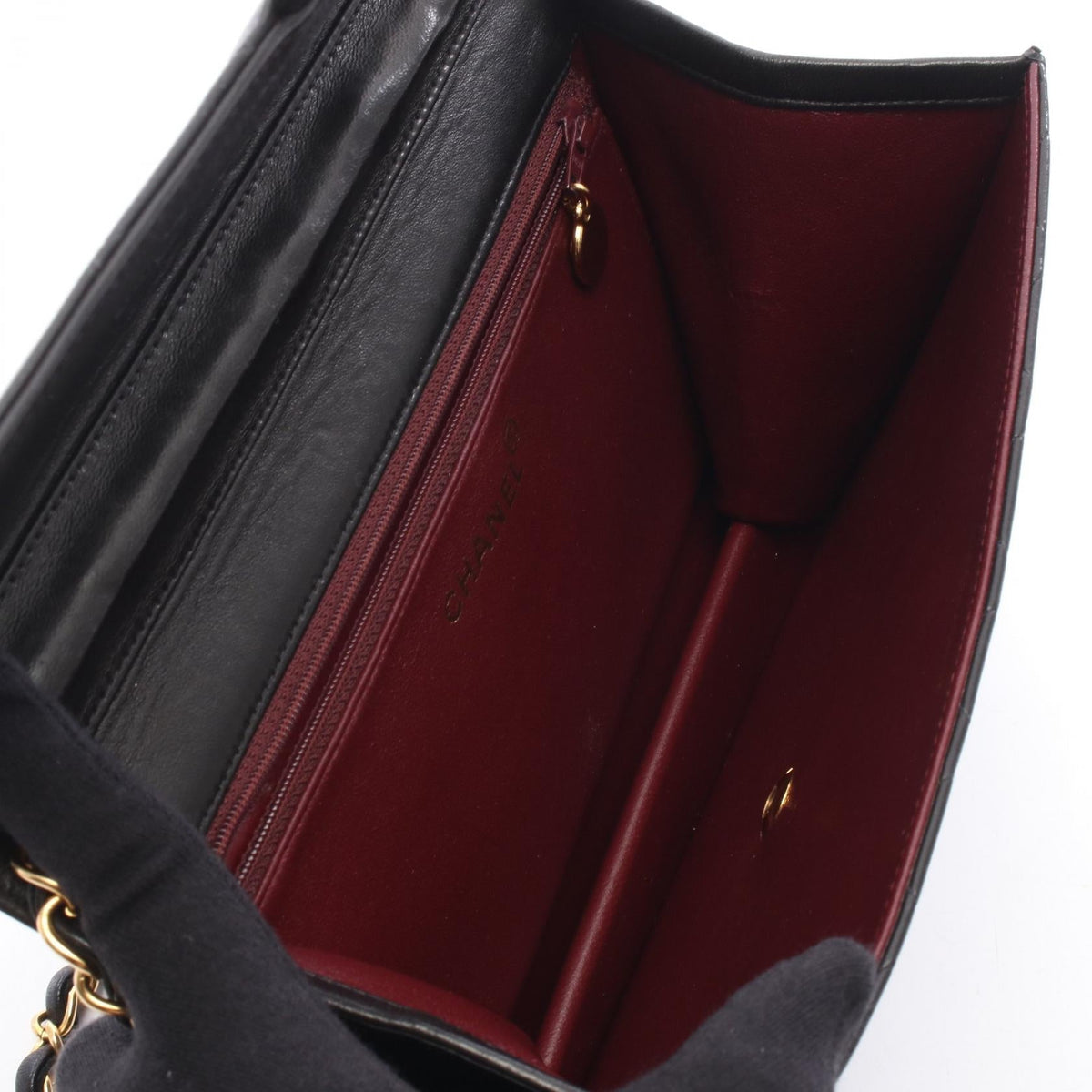 CHANEL Black Matelasse single flap Lambskin (sheep leather) 2101219914350