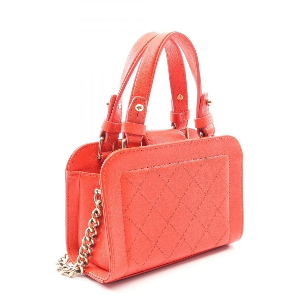 CHANEL Red Matelasse 2WAY leather 2104102516204