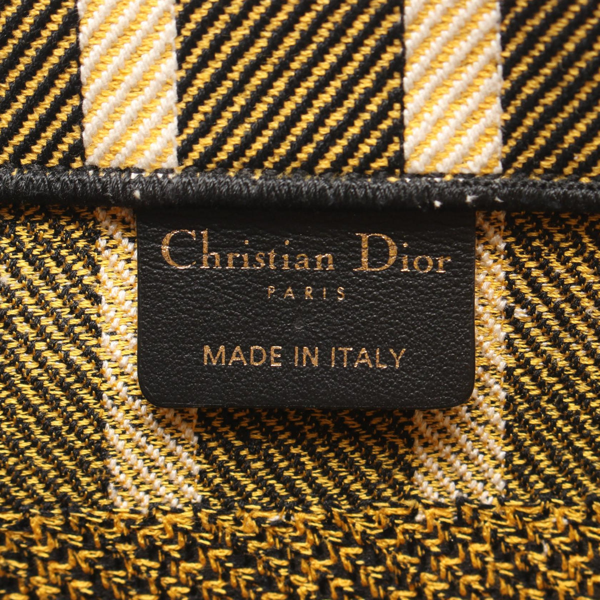 Dior BOOK TOTE Small Check Pattern Tote Bag Yellow/Black canvas 2118500065431