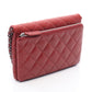 CHANEL Red Matelasse Small Chain Shoulder Lambskin (sheep leather) 66251 2101220016333