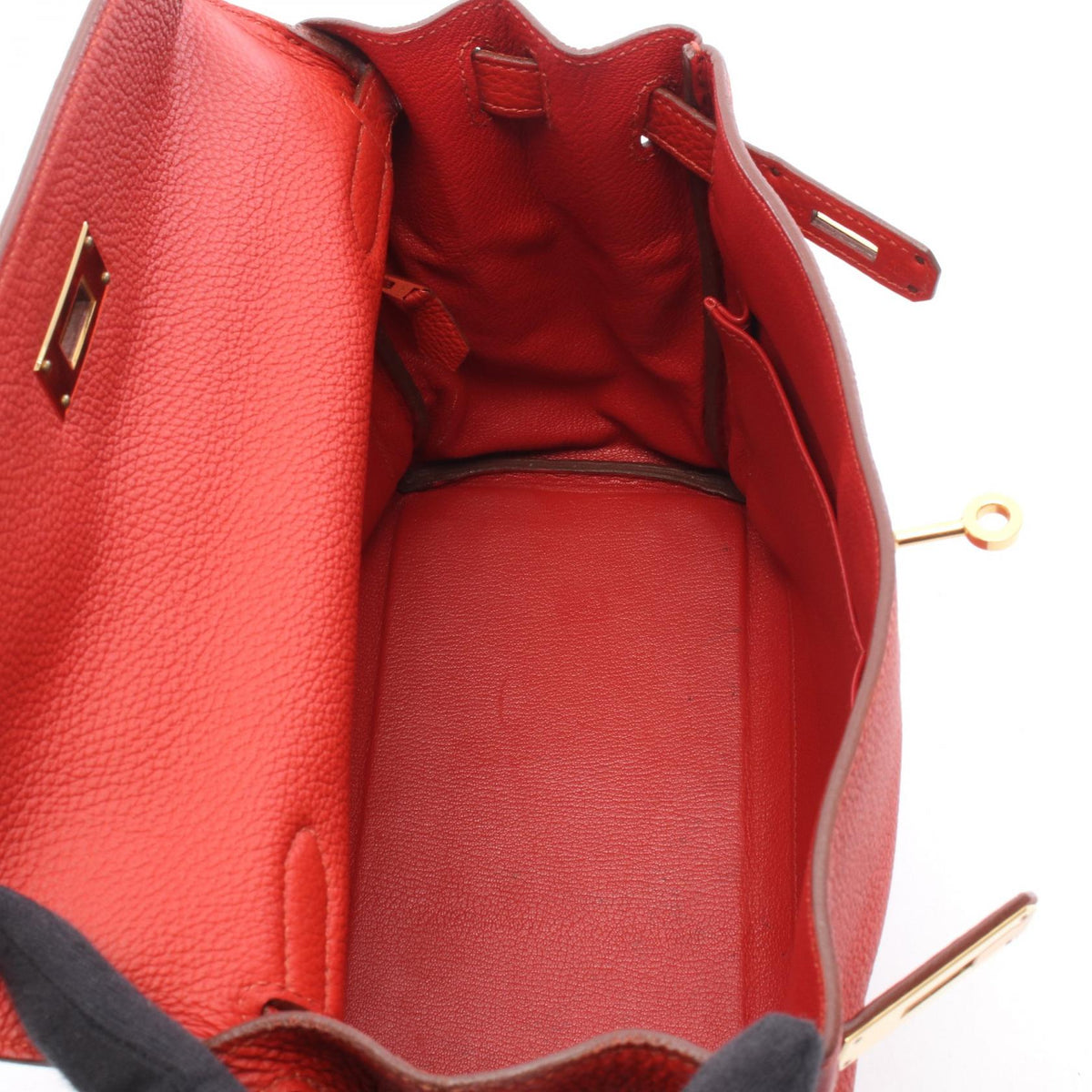 HERMES Kelly 28 Vermillon, internal stitching, 2-way Handbag Red Togo leather Other Togo leather 2101220016258