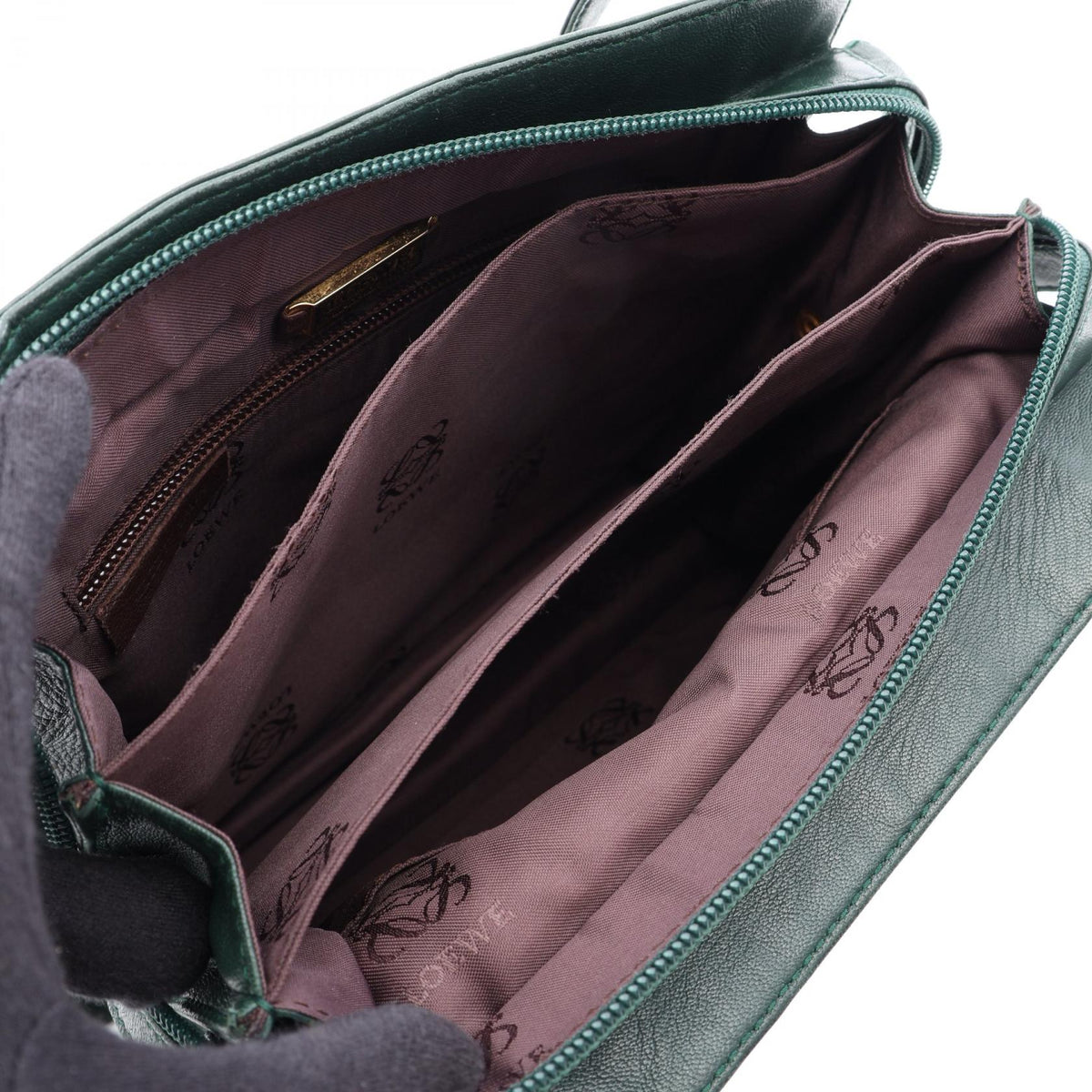 LOEWE anagram Tote Bag Green leather 2101220017040