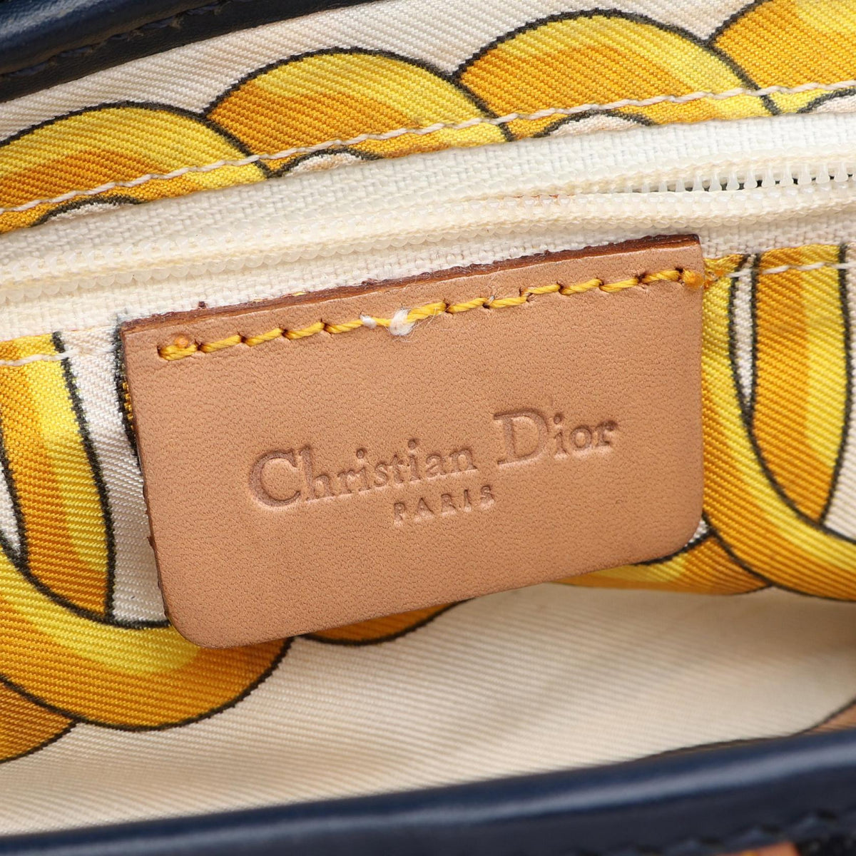 Dior Saddle bag Handbag Navy/Brown denim�leather 2101220016906